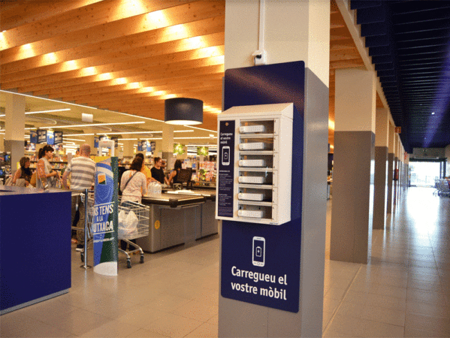 Taquillas de carga para supermercado cargadores de móviles para supermercados