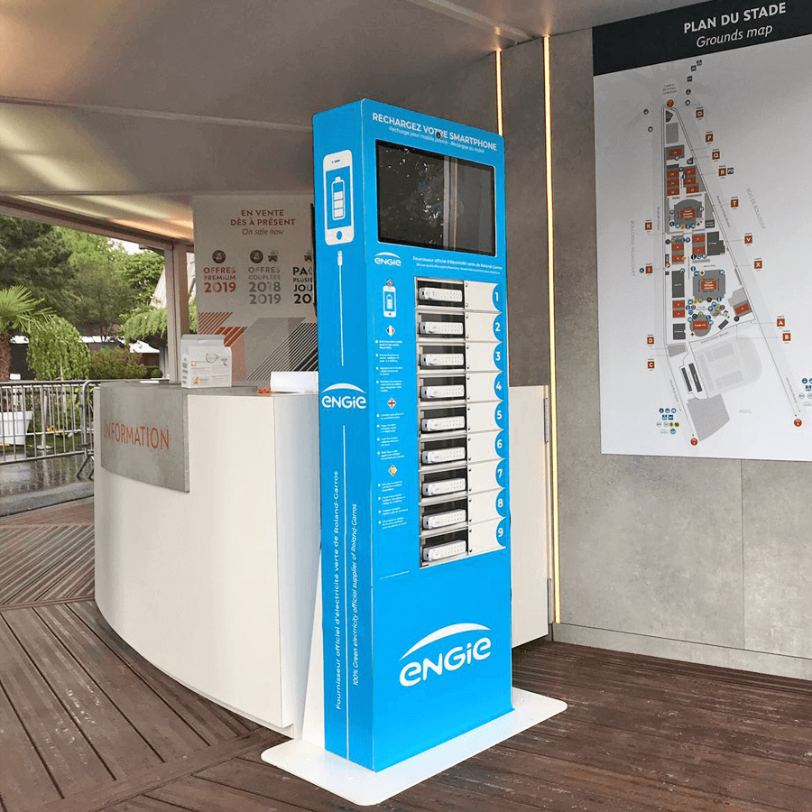 Yupcharge-Roland Garros-cargador móvil taquilla TwistDS2