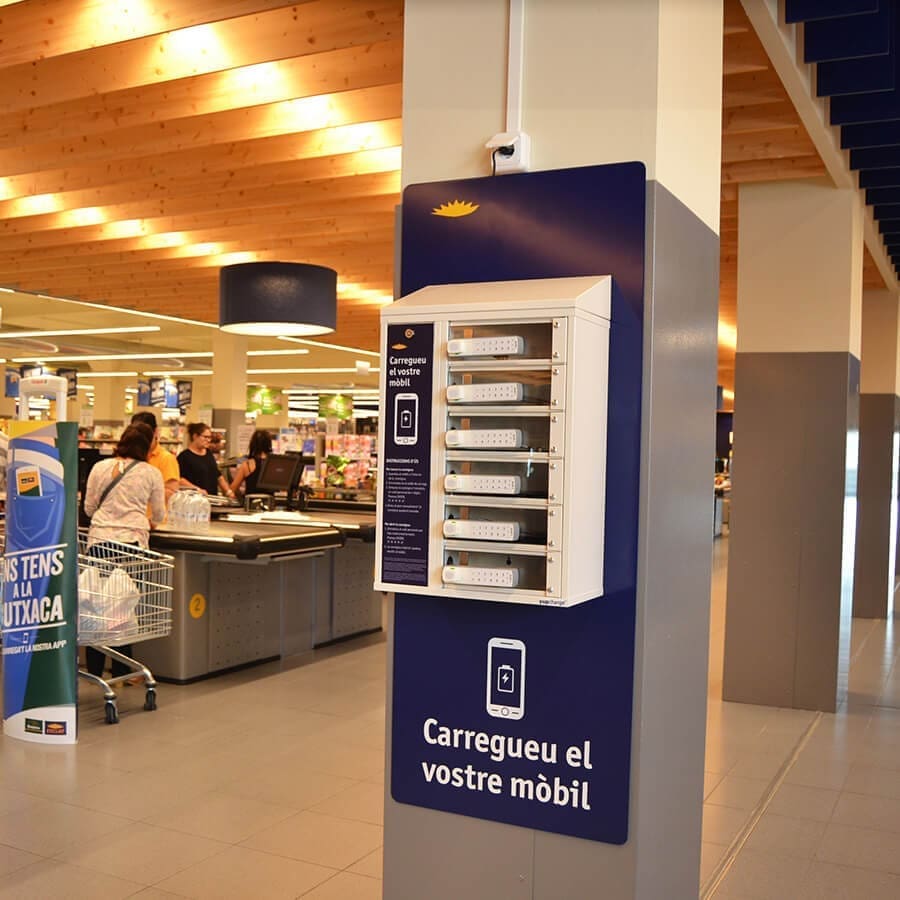 Yupcharge Cargador para móviles Taquilla de carga PopMini BonPreu