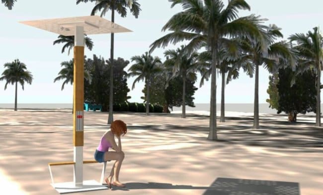 Yupcharge Cargadores para móviles Mobiliario Inteligente Soleo Solar Render Chica y Playa