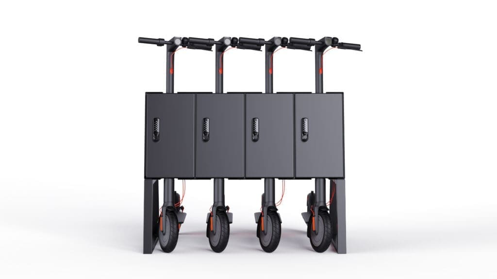 Electric scooter charging stations in hospitals